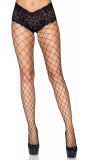 Plussize Zwarte Diamant Net Panty