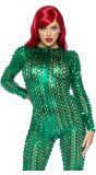 Poison Ivy Sexy Metallic Festival Catsuit Groen