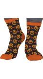 Pompoen Sokken Halloween Kind Zwart Oranje