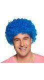 Poppy Afro Pruik Blauw