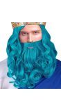 Poseidon Neptunus Pruik met Baard Blauw Heren