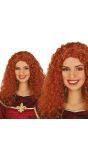 Prinses Merida Brave Rode Pruik
