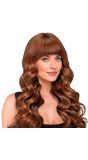 Pruik Lang Golvend Bruin Dames Carnaval