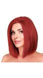 Pruik Lange Boblijn Bordeauxrood Dames Carnaval