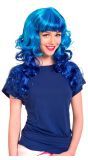 Pruik met Krullen Lang Felblauw