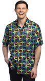 Psychedelisch Disco Shirt Met Hypnotiserende Swirl-Print Heren