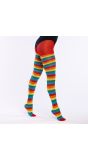 Regenboog Gestreepte Dames Panty Carnaval