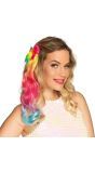 Regenboog Haar Extension met Strik