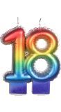 Regenboog Kaars Cijfer 18