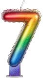 Regenboog Kaars Cijfer 7