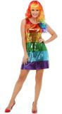 Regenboog Pailletten Glitter Jurk