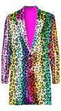 Regenboog Panterprint Pailletten Jas Heren