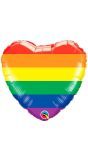 Regenboog Pride Hartvormig Folieballon