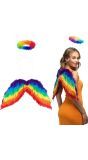 Regenboog Vleugel set met Diadeem 2-Delig