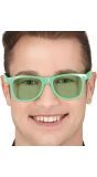 Retro 80's Groene Bril met Groene Glazen