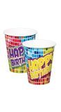Retro Verjaardag Blocks Bekers 8 Stuks