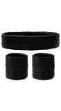 Retro Zwarte Zweetbandjes Set