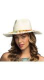 Rieten Hippie Hoed Wit