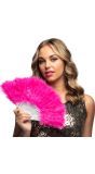 Roaring Twenties Stijlvolle Roze Veren Handwaaier