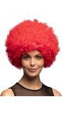 Rode 70's Disco Afro Pruik