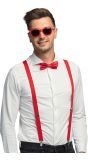 Rode Accessoiresset Bril Strik Bretels
