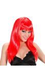 Rode Beauty Pruik Lang Haar