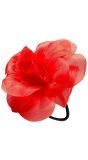 Rode Bloem Haarelastiek