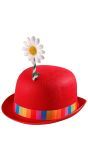 Rode Clown Bolhoed met Bloem