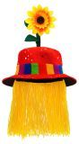 Rode Clown Hoed met Zonnebloem