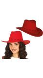 Rode Cowboyhoed Suède Look Volwassenen