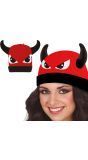 Rode Duivel Beanie Halloween