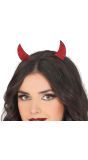 Rode Duivel Horens Diamantjes Hoofdband