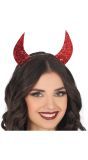 Rode Duivel Horens Haarband Halloween
