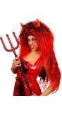 Rode Duivelse Lange Pruik
