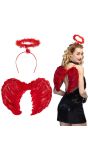 Rode Engel Accessoireset Halloween Dames