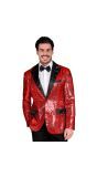 Rode Gala Colbert Pailletten Heren