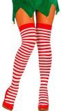 Rode Gestreepte Kniekousen Dames