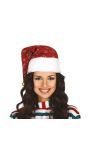 Rode Glitter Kerstmuts met Sterren