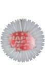 Rode Happy New Year Glitter Waaier