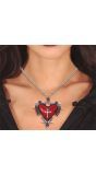 Rode Hart Robijn Medaillon Ketting