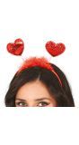 Rode Hartjes Haarband Dames