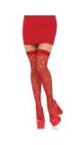 Rode Hartvormige Net Panty Kousen