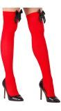 Rode Hoge Kousen met Satijnen Lint