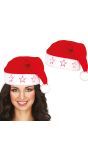 Rode Kerstman Muts met Sterren