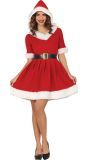 Rode Kerstvrouw Jurk met Capuchon Dames