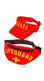 Rode Lifeguard BayWatch Zonneklep met Heuptasje