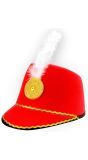 Rode Majorette Hoed met Veer Kind