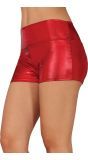 Rode Metallic Shorts Dames