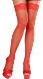 Rode Netkousen met Kanten Top