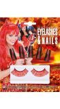 Rode Oogwimpers met Glitternagels